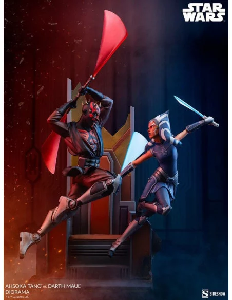 es::Star Wars: The Clone Wars Diorama Ahsoka Tano vs Darth Maul 51 cm