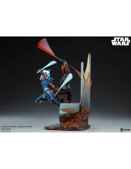 es::Star Wars: The Clone Wars Diorama Ahsoka Tano vs Darth Maul 51 cm