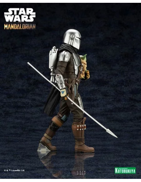 es::Star Wars The Mandalorian Estatua ARTFX 1/10 Mandalorian & Grogu with Beskar Staff 18 cm