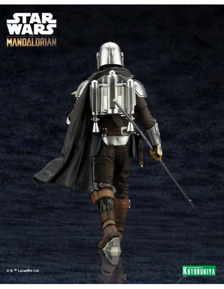 es::Star Wars The Mandalorian Estatua ARTFX 1/10 Mandalorian & Grogu with Beskar Staff 18 cm