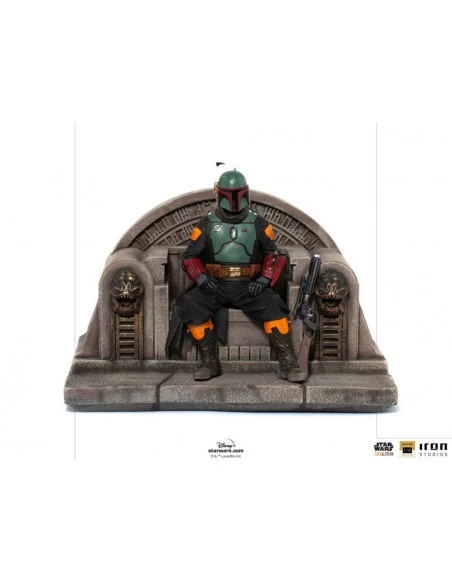 es::Star Wars The Mandalorian Estatua 1/10 Deluxe Art Scale Boba Fett on Throne 18 cm