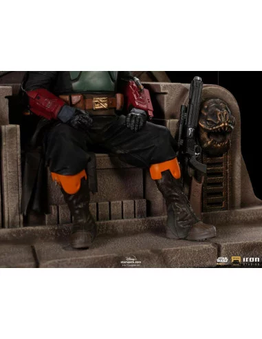 es::Star Wars The Mandalorian Estatua 1/10 Deluxe Art Scale Boba Fett on Throne 18 cm