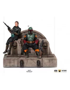 es::Star Wars The Mandalorian Estatua 1/10 Deluxe Art Scale Boba Fett & Fennec on Throne 23 cm