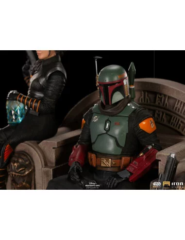 es::Star Wars The Mandalorian Estatua 1/10 Deluxe Art Scale Boba Fett & Fennec on Throne 23 cm
