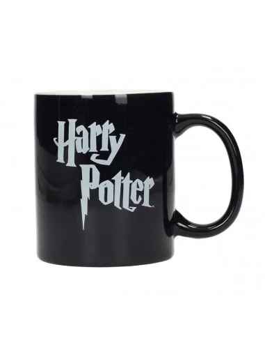 es::Harry Potter Taza negra Logo 330 ml