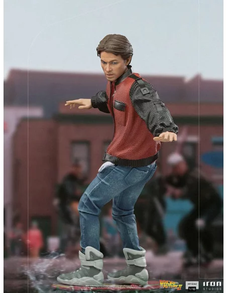 es::Regreso al Futuro II Estatua 1/10 Art Scale Marty McFly on Hoverboard 22 cm