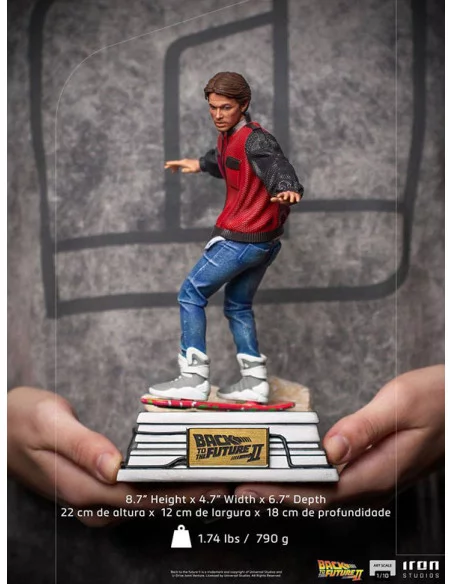 es::Regreso al Futuro II Estatua 1/10 Art Scale Marty McFly on Hoverboard 22 cm