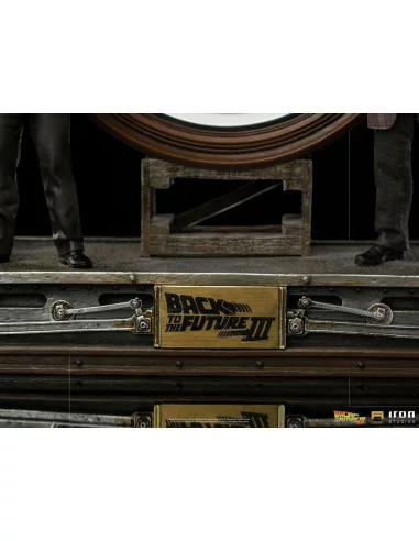 es::Regreso al Futuro III Estatua 1/10 Deluxe Art Scale Marty and Doc at the Clock 30 cm