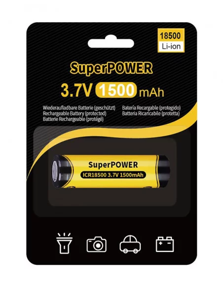 es::SuperPOWER Pila lithium-ion 18500 1500 mAh -3,7 V (protegido)