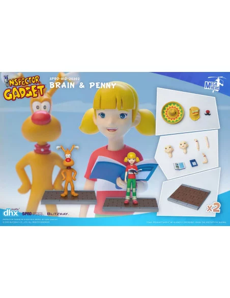 es::Inspector Gadget Pack de 2 Figuras 1/12 Brain & Penny 11 cm