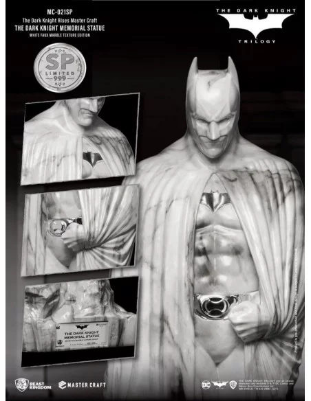 es::EMBALAJE DAÑADO. The Dark Knight Rises Estatua Master Craft The Dark Knight Memorial Batman White Faux Marble Texture