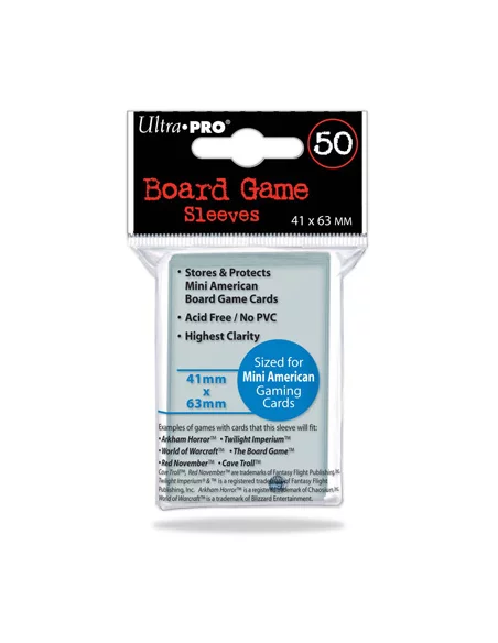 es::Funda Juego de tablero Mini American Ultra Pro (50) 41 x 63