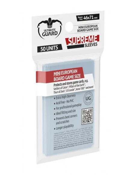 es::Ultimate Guard Supreme Sleeves Fundas de Cartas del Juego de Mesa Mini European (50)