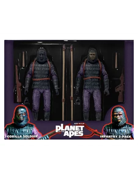 es::EMBALAJE DAÑADO. El Planeta de los Simios Pack de 2 Figuras Classic Gorilla Soldier Infantry