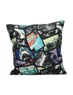 es::Tiburón Cojín cuadrado Póster collage 2