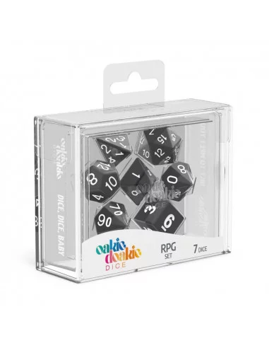 es::Oakie Doakie Dice Dados RPG-Set Solid-Negro (7)