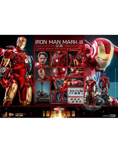 es::Iron Man Figura 1/6 Iron Man Mark III (2.0) Diecast Hot Toys