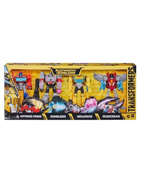es::Transformers Buzzworthy Bumblebee Pack de 4 Figuras Warriors 14 cm