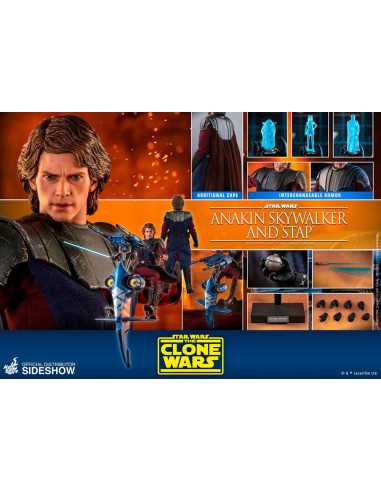 es::Star Wars The Clone Wars Figura 1/6 Anakin Skywalker & STAP Hot Toys 31 cm