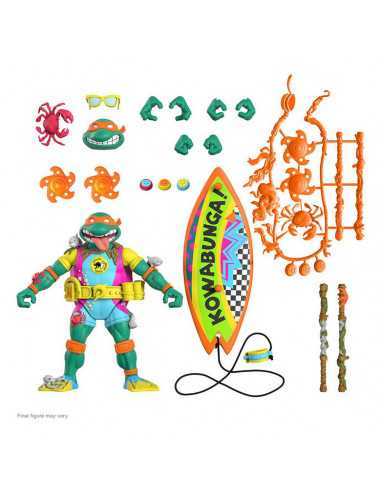 es::Tortugas Ninja Figura Ultimates Sewer Surfer Mike 18 cm