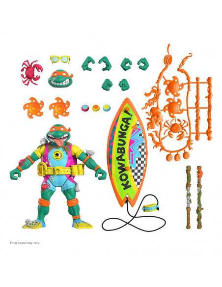 es::Tortugas Ninja Figura Ultimates Sewer Surfer Mike 18 cm