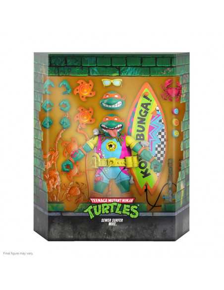 es::Tortugas Ninja Figura Ultimates Sewer Surfer Mike 18 cm
