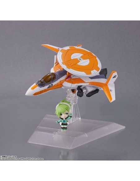 es::Macross Delta Vehículo con Figura Tiny Session VF-31E Siegfried (Chuck Mustang Use) with Reina Prowler 10 cm
