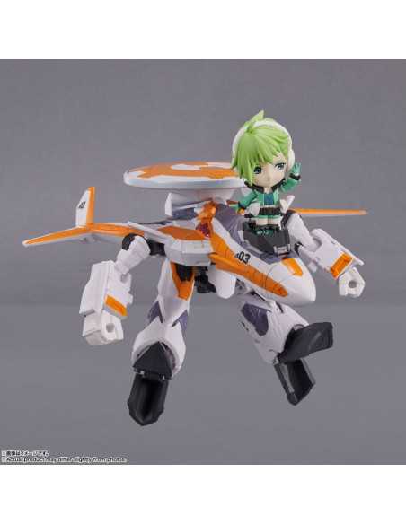 es::Macross Delta Vehículo con Figura Tiny Session VF-31E Siegfried (Chuck Mustang Use) with Reina Prowler 10 cm