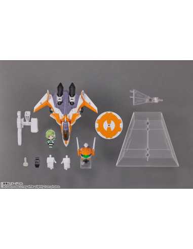 es::Macross Delta Vehículo con Figura Tiny Session VF-31E Siegfried (Chuck Mustang Use) with Reina Prowler 10 cm