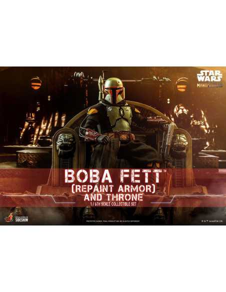 es::Star Wars The Mandalorian Figura 1/6 Boba Fett Repaint Armor and Throne Hot Toys