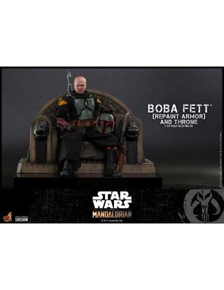 es::Star Wars The Mandalorian Figura 1/6 Boba Fett Repaint Armor and Throne Hot Toys es::Star Wars The Mandalorian Figura 1/6 Boba Fett Repaint Armor and Throne Hot Toys