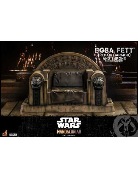 es::Star Wars The Mandalorian Figura 1/6 Boba Fett Repaint Armor and Throne Hot Toys es::Star Wars The Mandalorian Figura 1/6 Boba Fett Repaint Armor and Throne Hot Toys