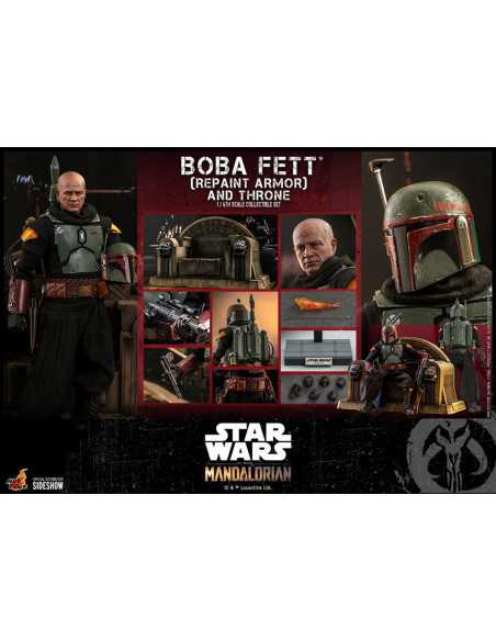 es::Star Wars The Mandalorian Figura 1/6 Boba Fett Repaint Armor and Throne Hot Toys es::Star Wars The Mandalorian Figura 1/6 Boba Fett Repaint Armor and Throne Hot Toys