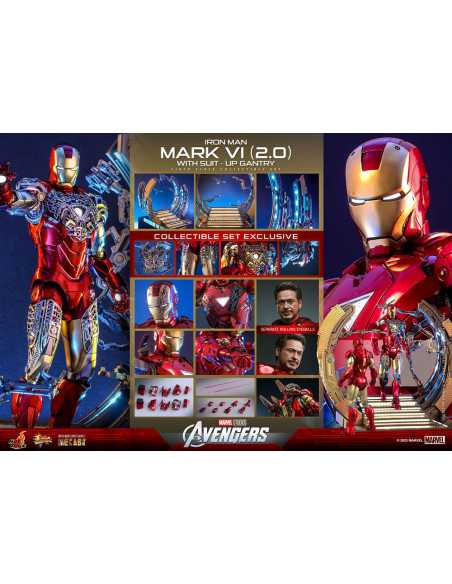 es::Marvel's The Avengers Figura 1/6 Iron Man Mark VI (2.0) with Suit-Up Gantry Hot Toys 32 cm