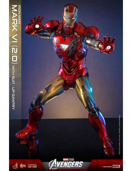 es::Marvel's The Avengers Figura 1/6 Iron Man Mark VI (2.0) with Suit-Up Gantry Hot Toys 32 cm
