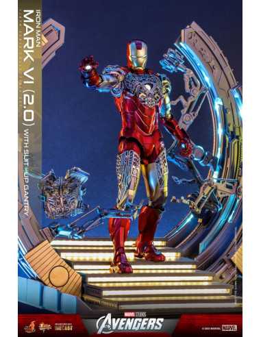 es::Marvel's The Avengers Figura 1/6 Iron Man Mark VI (2.0) with Suit-Up Gantry Hot Toys 32 cm
