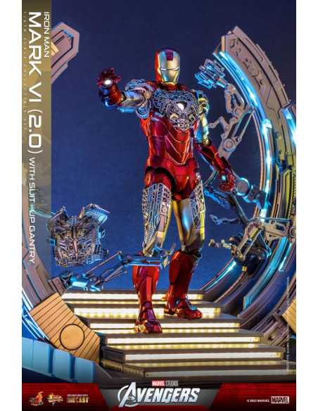 es::Marvel's The Avengers Figura 1/6 Iron Man Mark VI (2.0) with Suit-Up Gantry Hot Toys 32 cm