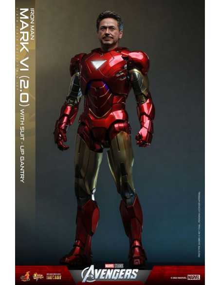 es::Marvel's The Avengers Figura 1/6 Iron Man Mark VI (2.0) with Suit-Up Gantry Hot Toys 32 cm