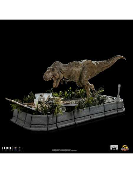 es::Jurassic Park Estatua 1/20 Demi Art Scale T-Rex attacks Donald Gennaro 30 cm