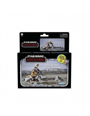 es::Star Wars The Mandalorian Vintage Collection Figura Speeder Bike Scout Trooper & Grogu 10 cm