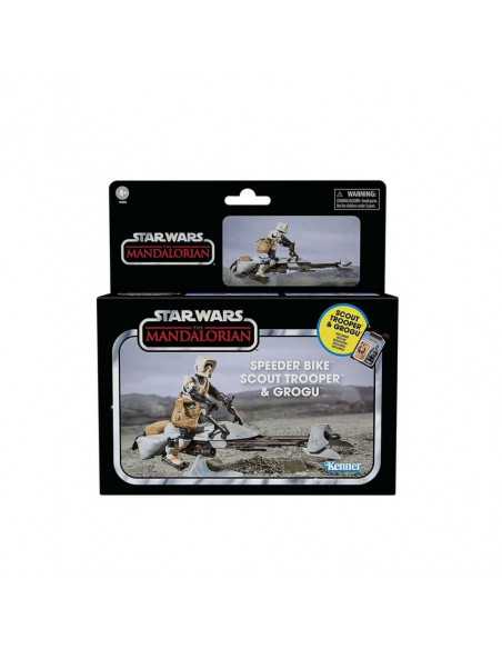 es::Star Wars The Mandalorian Vintage Collection Figura Speeder Bike Scout Trooper & Grogu 10 cm