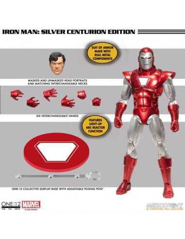 es::Marvel Figura 1/12 Iron Man (Silver Centurion Edition) One:12 Collective 16 cm