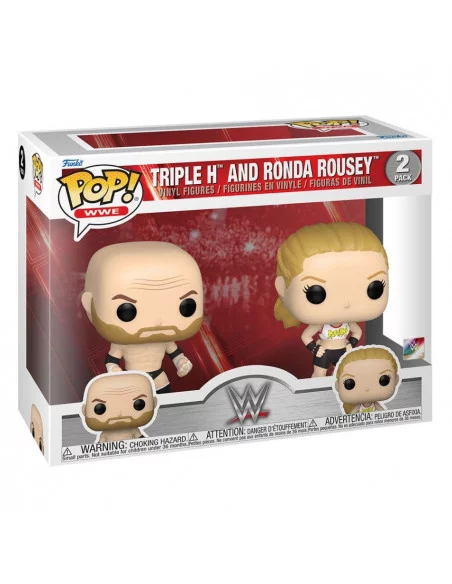 es::EMBALAJE DAÑADO WWE Pack de 2 Funko POP Figuras Rousey/Triple H 9 cm