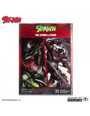 es::Spawn Pack de 2 Figuras She Spawn & Cygor (Gold Label) 18 cm