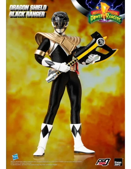 es::Mighty Morphin Power Rangers Figura FigZero 1/6 Dragon Shield Black Ranger 35 cm