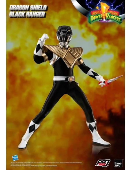 es::Mighty Morphin Power Rangers Figura FigZero 1/6 Dragon Shield Black Ranger 35 cm