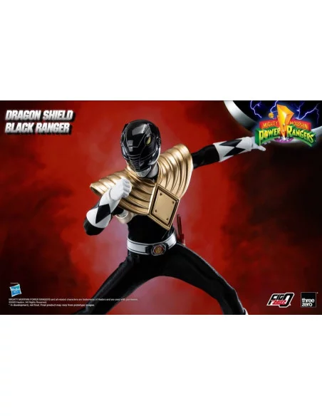 es::Mighty Morphin Power Rangers Figura FigZero 1/6 Dragon Shield Black Ranger 35 cm