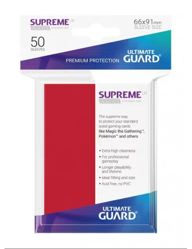 es::Ultimate Guard Supreme UX Sleeves Fundas de Cartas Tamaño Estándar Rojo (50)