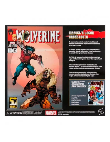 es::Figuras Logan & Sabretooth (Wolverine 50th anniversary) Marvel Legends Hasbro 