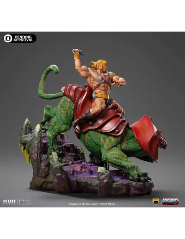 Estatua He-man and Battle Cat Deluxe Masters of...
